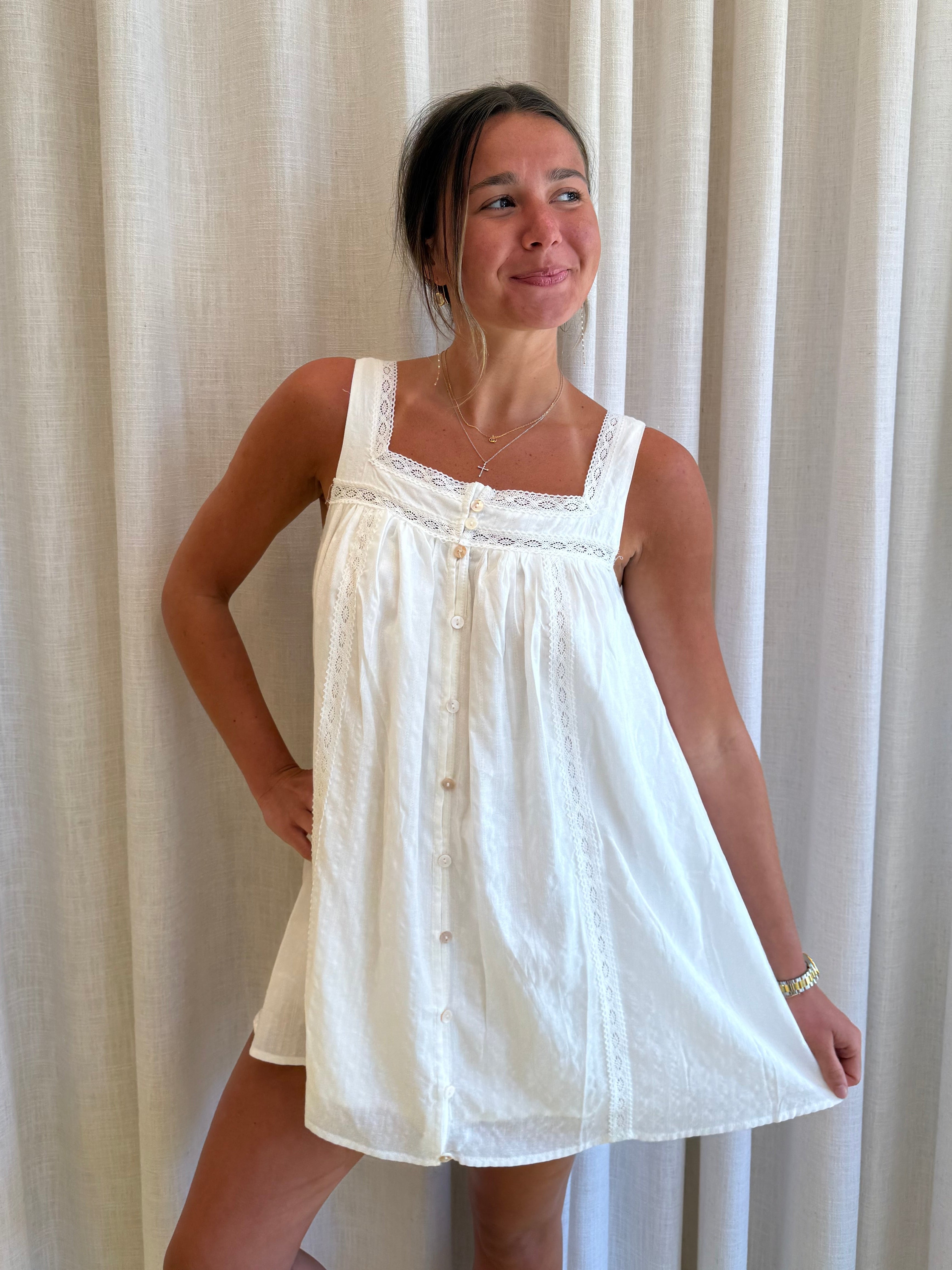 Babydoll Dress White Eyelet – Ophelia Swimwear