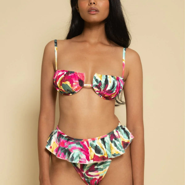 Montce new Isla Floral print in the Petal Bikini top