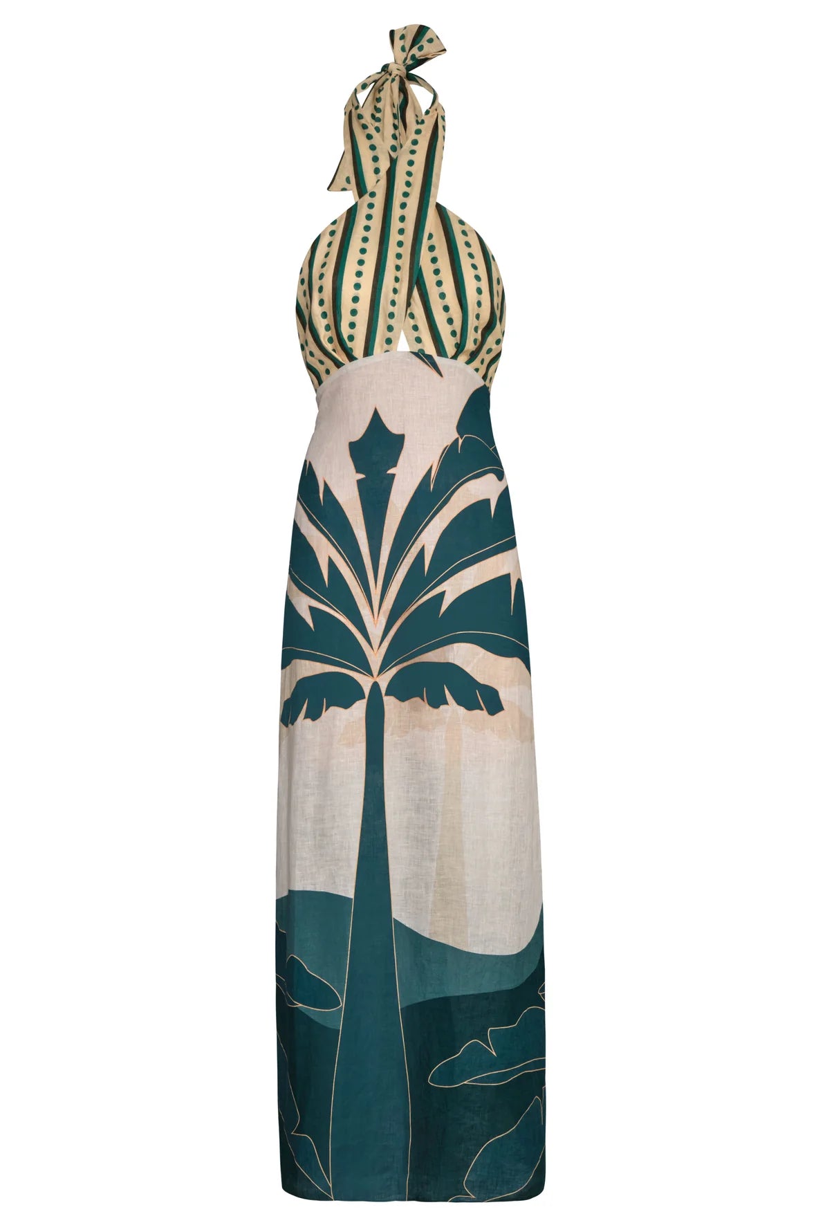costa del sol midi dress Costa Del Sol. Halterneck Cotton Dress ELF